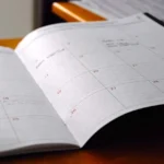 Wedding planning tips on a calendar