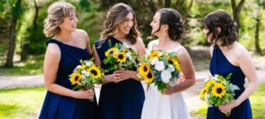 Bridesmaid laughing